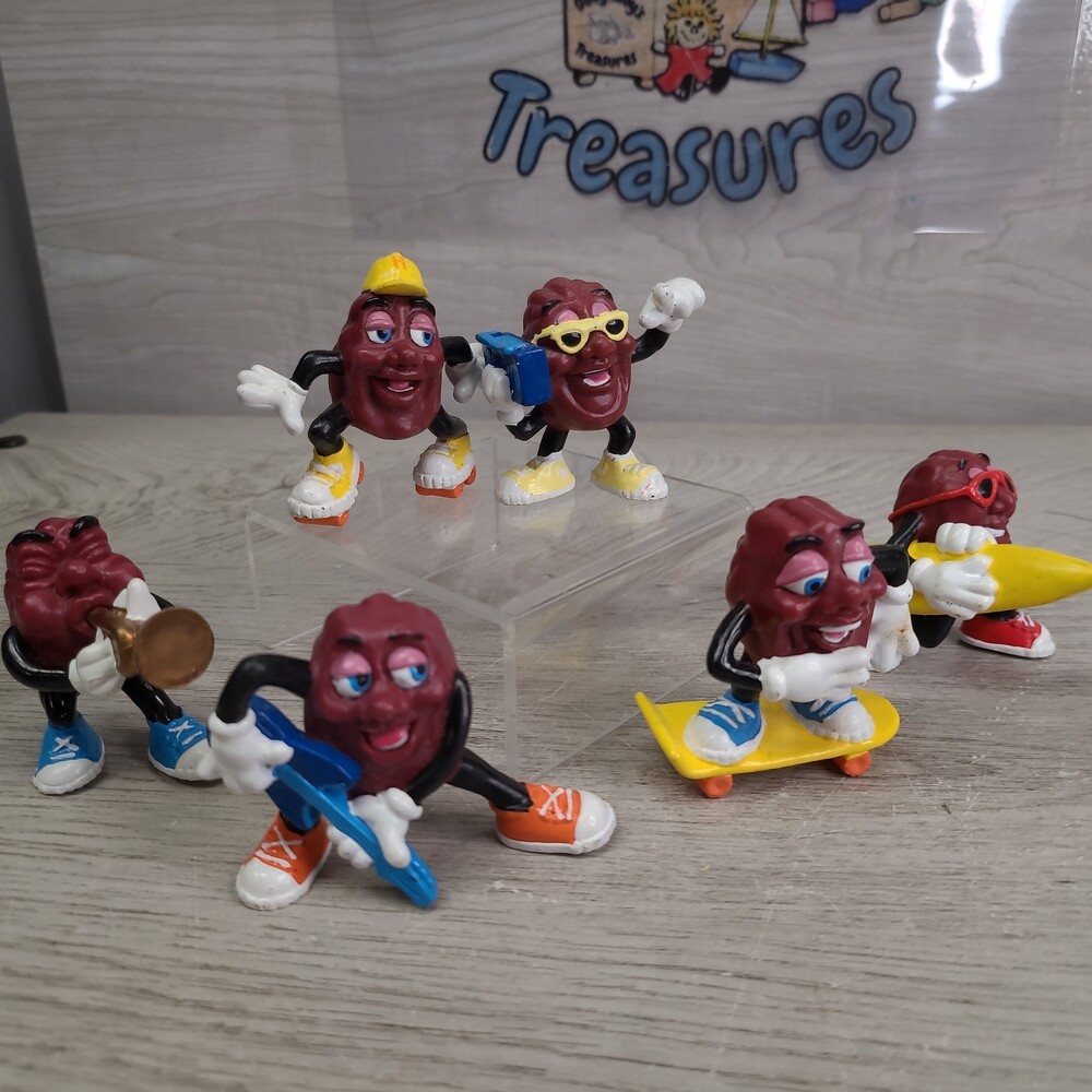 California Raisins Figurine Figures Lot of 6 Toys 1980's Vintage